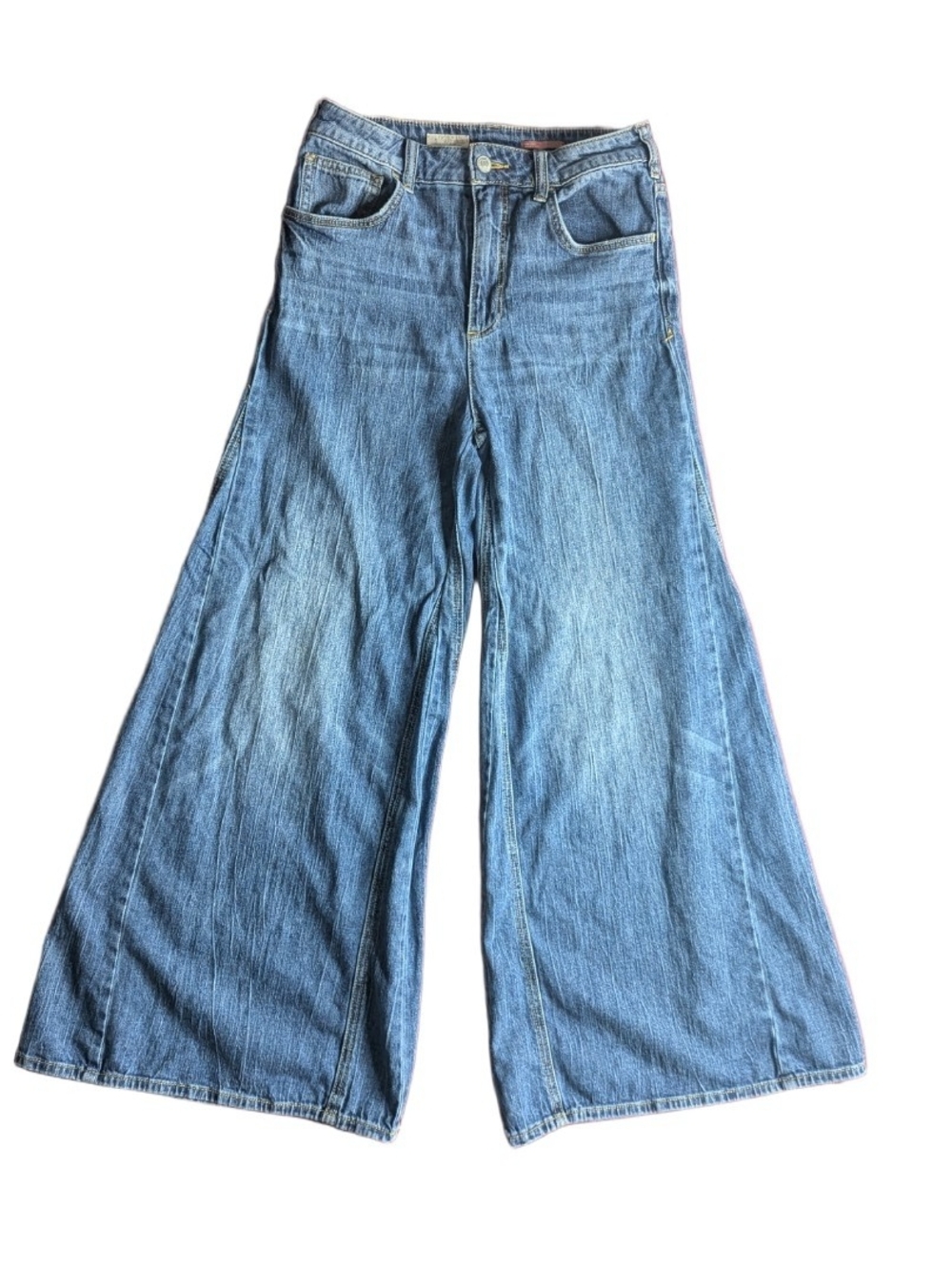 Anthropologie PILCRO Blue Wide Leg High Rise Denim Jeans Womens Size 28